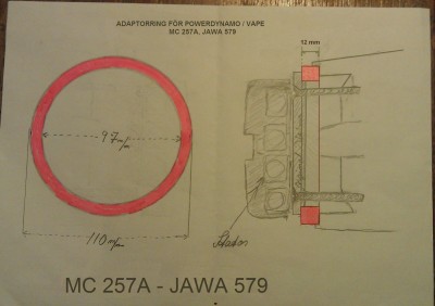 ADAPTORRING VAPE för JAWA 579.  97 x 110 x 12mm, förstärkt.JPG